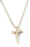 14k Yellow Gold Double Crescent Cross Pendant by Bob Siemon, 18