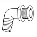 90 Deg. Thru-hull Connectors (4357-6002015) - Type: Hose I.d. - 1-1/8in. - 1-1/4in. - Black: Black