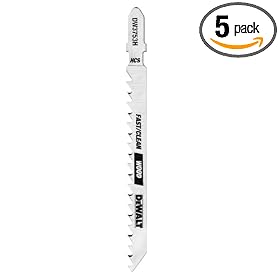 DEWALT DW3765H 3-Inch 12 TPI Trim/Coping HCS T-Shank Jig Saw Blade - 5 Pack