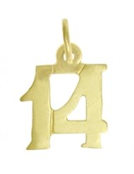 14k Gold Large recovery/ Number Pendant Year 14