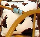 Buck-A-Roo Pony Print Pillow with Brown Velvet Cord