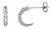 Sterling Silver Half Hoop Earrings w/ Brilliant title=