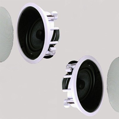 1 Pair of New 8 In Ceiling Surround Sound HD Home Theater Round Glass Fiber Angled Speakers 2TSS8A