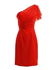 Chiffon Pleated One Shoulder Evening Dress/Homecoming Dress/Bridesmaid Dress/Prom Dress/Party Dress 