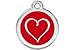Red Dingo Custom Engraved Dog ID Tag - Tribal Heart Medium/Red