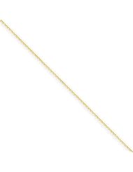 14K Yellow Gold 0.6mm Diamond Cut Cable Link Chain Necklace
