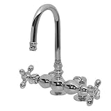 American Bath Factory F1-1312-CH-F9-9400-MX-CH F1-1312 Deck Mount Bathtub Faucet, Metal Cross Handle