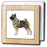 Norwegian Elkhound - 6 Inch Tile Napkin Holder