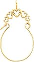 14K Gold 5 Heart Charm Holder