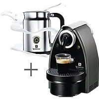 Nespresso C100-US-AERO Essenza Automatic Single-Serve Espresso Machine with Nespresso Aeroccino Milk Frother, Titanium