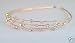 Bridal Wedding HEADBAND TIARA for veil, gold tone, crystal, hair jewelry