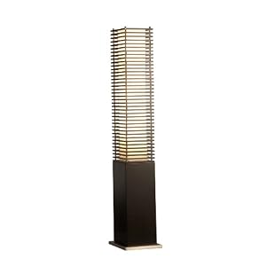 Nova Lighting 10706 Kimura Accent Floor Lamp, Dark Brown and Brushed Nickel with Tan Linen...