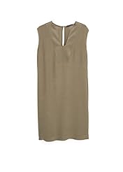 Plus Size V-neck Flowy Satin/Viscose Sleeveless  Dress