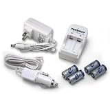 Kits: 4 Tenergy RCR123A 3.0V 900mAh Rechargeable Li-Ion Protected Batteries with a Smart Charger (WHITE) ~ Tenergy