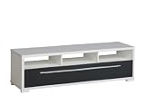 Maja 76453547 TV-Bank 1.412 x 420 x 400 mm, wei&szlig; uni - schwarz Hochglanz
