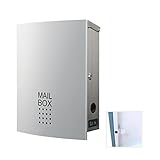 (レオン)LEON 郵便ポスト mail box デザイナーズ ポスト MB4504 ステンレス (マグネット付き) シルバー