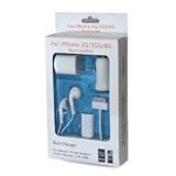 5 in 1 Travel Charger Adapter Kit for Iphone 4 / Iphone 3GS / Iphone 3G / Ipod / Ipod Touch Includes AC Wall Plug Earphones with Microphone Car Charger Data Cable Connector and 3.5mm Audio Splitter