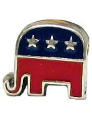 Genuine Zable (TM) Product. 925 Sterling Silver Republican Elephant Bead Charm. 100% Satisfaction Guaranteed.