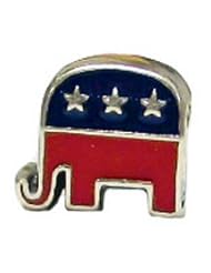 Genuine Zable (TM) Product. 925 Sterling Silver Republican Elephant Bead Charm. 100% Satisfaction Guaranteed.