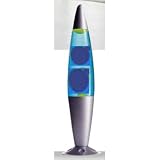 Silver Base Motion Lamp with Blue Wax in Blue Liquid