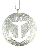Zoë Chicco Anchor Textured Disc Necklace - 18 Inches