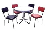 Retro 5 Piece Dining Set - Black