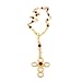 18K Yellow Gold Circles and Cross Rosary/Necklace 18"