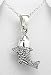 Sterling Silver Koi Gold Fish Fishing Pendant Necklace