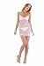 2 PC. Sheer chemise with lace front, satin bow detail, chiffon