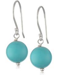 Sterling Silver 8mm Stabilized Turquoise Single Bobby Drop Earrings