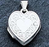 Sterling Silver Heart Locket with 20 inch Sterling Silver Chain