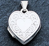 Sterling Silver Heart Locket with 20 inch Sterling Silver Chain