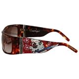 Ed Hardy Beautiful Ghost Shield Sunglasses: Tortoise/Brown Gradient