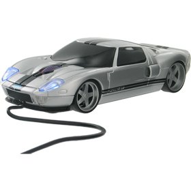 Wired Mouse - Ford GT Silver with Black Stripes