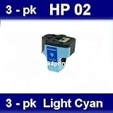 3-pk Light cyan HP 02 Compatible Ink Cartridges for Photosmart D7360 D7460 8250 D7260 D7160 C5180 C6180 C6280 C7180 C7280 C8180