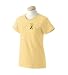 Personalized custom embroidered yellow Support Our Troops ribbon design on ladies t-shirt