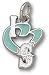 Seattle Mariners Solid Sterling Silver ''I Heart S'' 1/2'' Enamel Pendant
