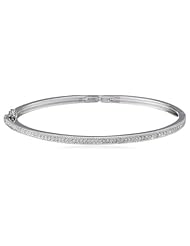 Judith Jack Sterling Silver Crystal Oval Bangle Bracelet, 2.7"