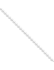 Sterling Silver 16in 3mm Beaded Necklace Chain. Metal Wt- 11.19g