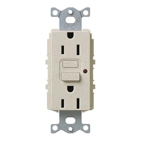 Lutron SCR-15-GFCI-LS Satin Colors 15A GFCI Electrical Socket Receptacle, Limestone by Lutron