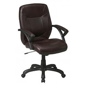 Office Star FL6431 Tan Faux Leather Mid Back Managers Office Desk Chairs by Chairs ObiwanSales