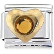 Heart November Birthstone Italian Charm