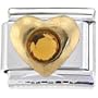 Heart November Birthstone Italian Charm