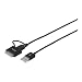 iBUFFALO USB2.0ケーブル(atomicrob) Androidスマートフォン、iPod iPhone iPadの充電、データ転送が一本のケーブルで両対応できるUSBケーブル。BSIPC08U02BK
