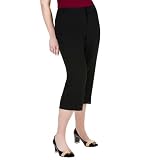 Women's Plus Size Mossimo Black: Cropped Trousers - Ebony
