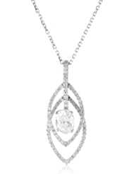 Kobelli 1-1/3 Cttw Oval and Round Diamond Pendant Necklace