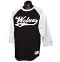 Wolves Baseball Style Black & White Men's T-Shirt