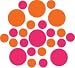Set of 30 - Hot Pink / Orange Circles Polka Dots Vinyl Wall Graphic Decals Stickers