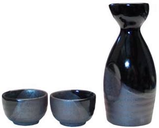 Kafuh Japan Sake Set -Black & Gray 3pcs