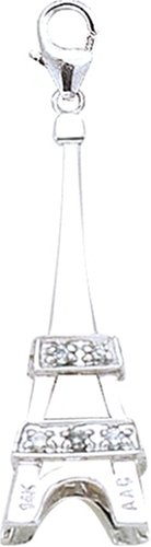14k Gold Diamond Eiffel Tower Charm (1/10 cttw)